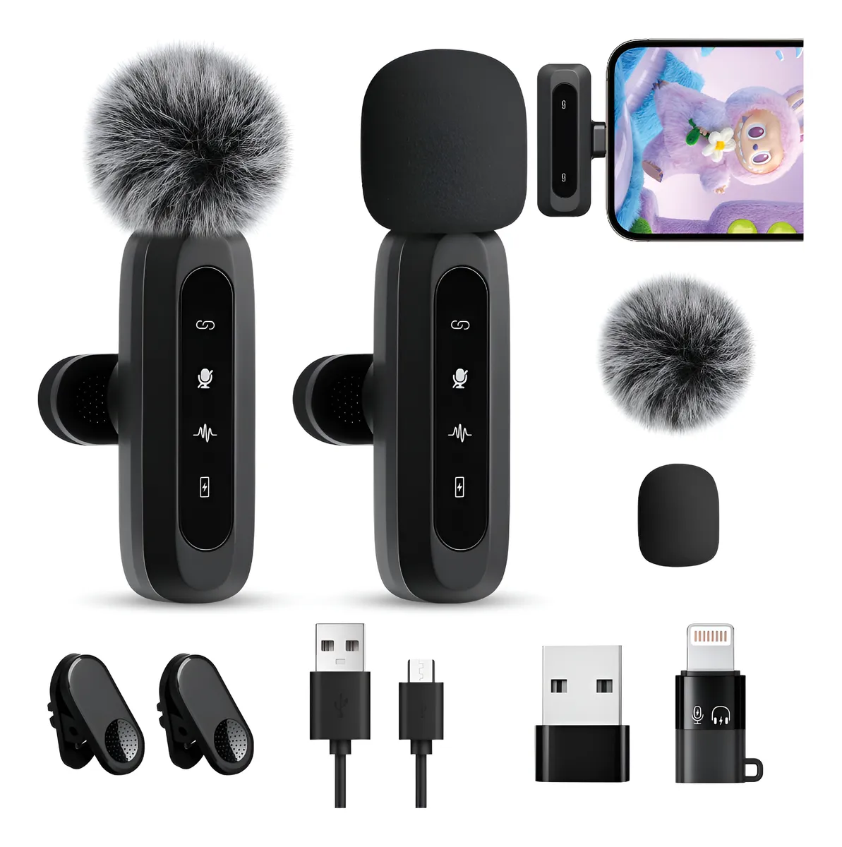 Micrófono Solapa Inalámbrico Compatible iPhone iPad Android