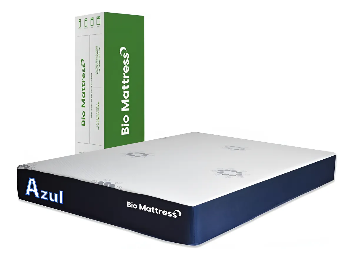 Colchón King Size De Memory Foam Plus Blue Bio Mattress Color Azul