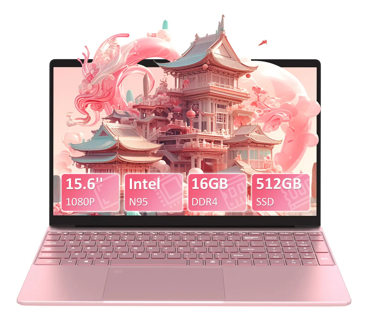 Ultrabook Laptop T152A 15.6″ rosa 16GB de Ram – 512GB SSD – Intel Celeron