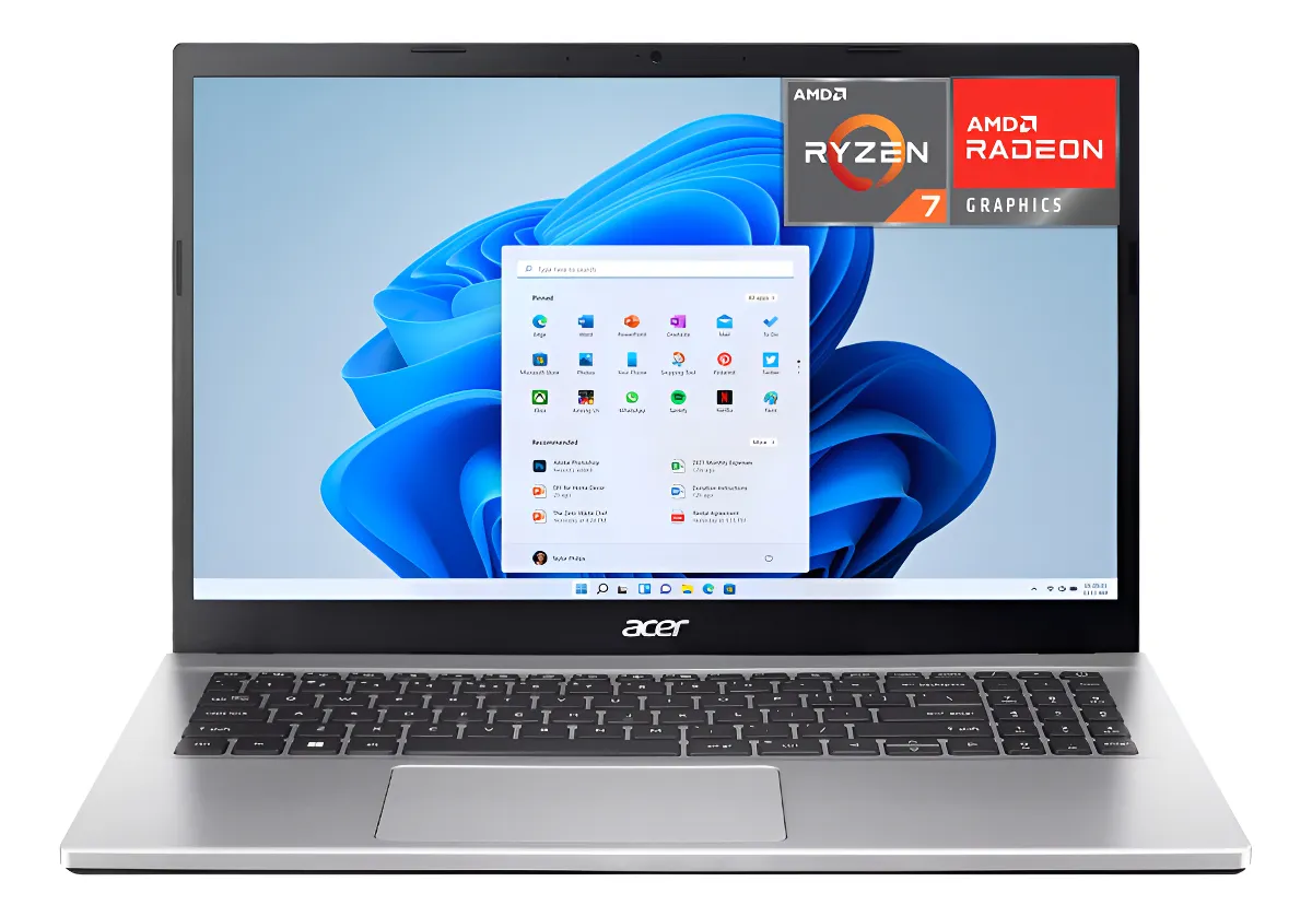 Laptop Acer Aspire 3 Amd Ryzen 7 16gb Ram 512gb Ssd 15.6  Windows 11 Home Plateado