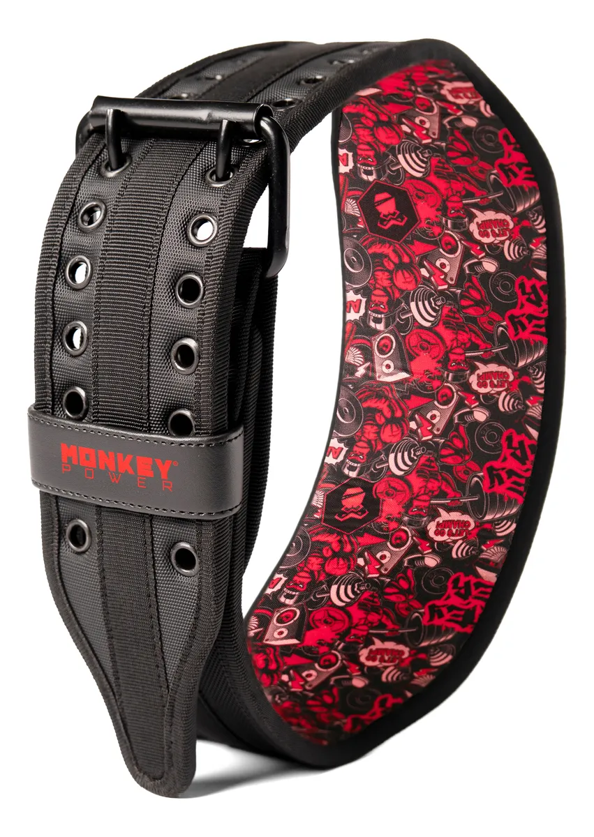 Nuevo Cinturón Ny-power Graffiti Rojo Monkey Power Fitness Grande