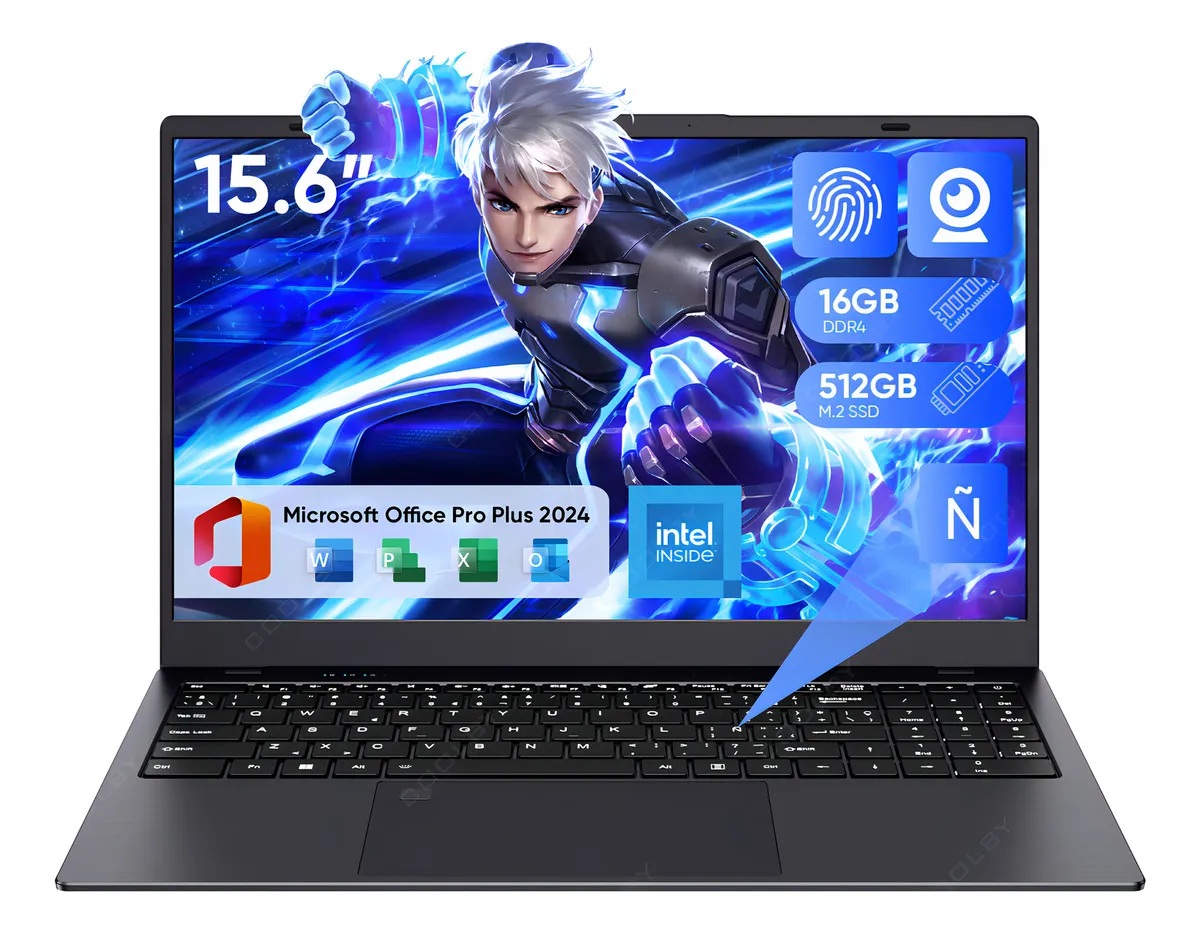 Laptop Intel Celeron 16gb Ram 512gb Ssd Windows 11 Notebook Color Gris