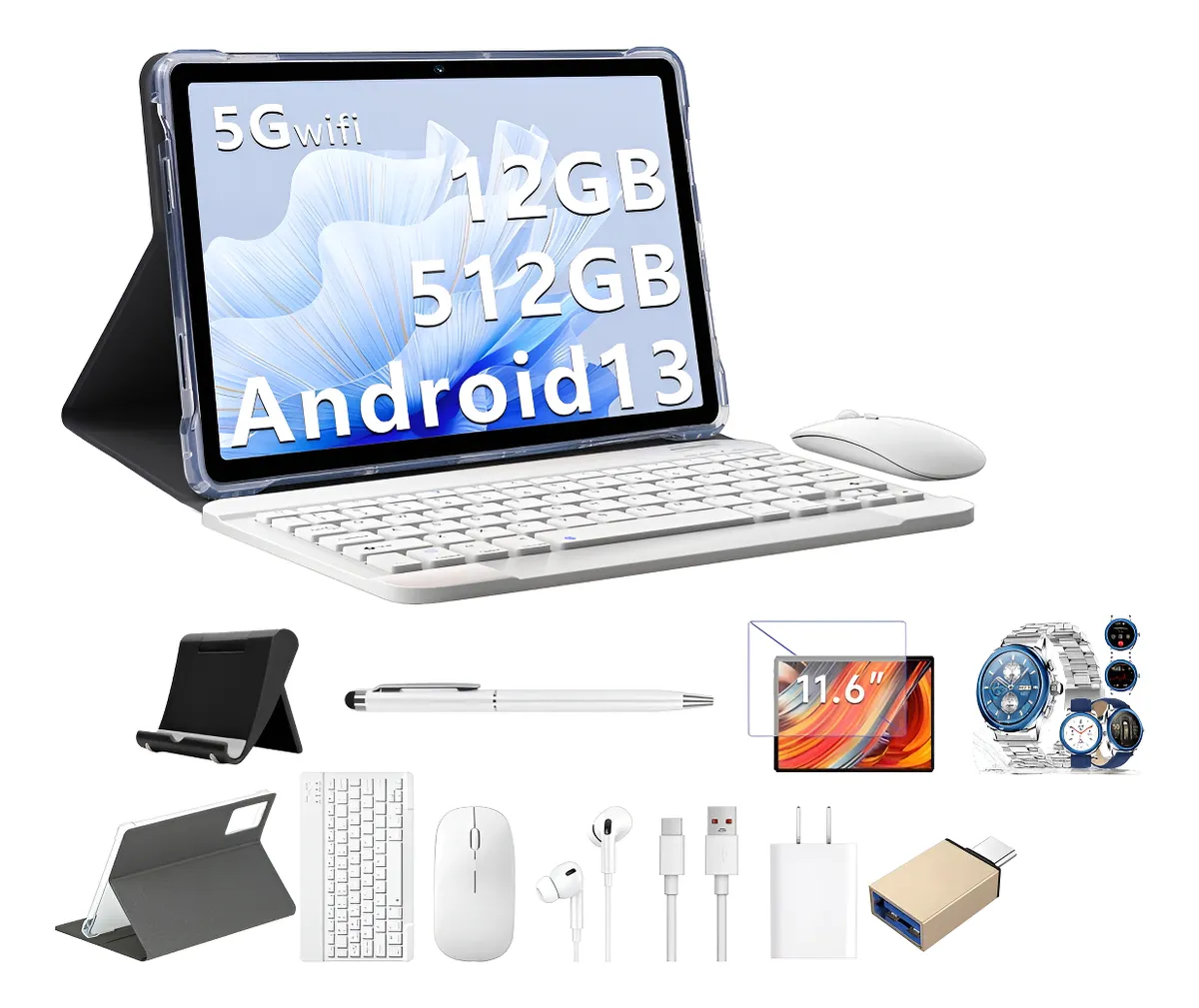 Laptop 2 En 1   11.6 , Pantalla 2k, 12gb Ram + 512gb Rom Azul