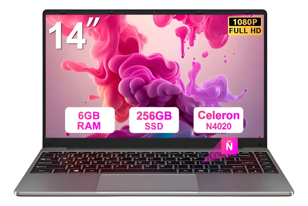 Laptop 14» Intel 256gb Ssd N4020 Windows 11 1080p Con Ratón Gris