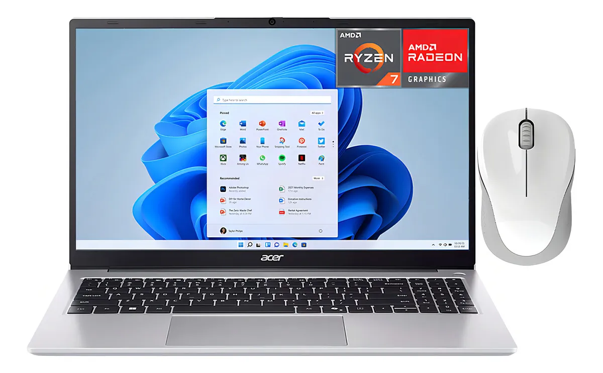 Laptop Acer Aspire Lite 15 Amd Ryzen 7 32gb Ram 512gb Ssd Windows 11 Home Mouse Dxt