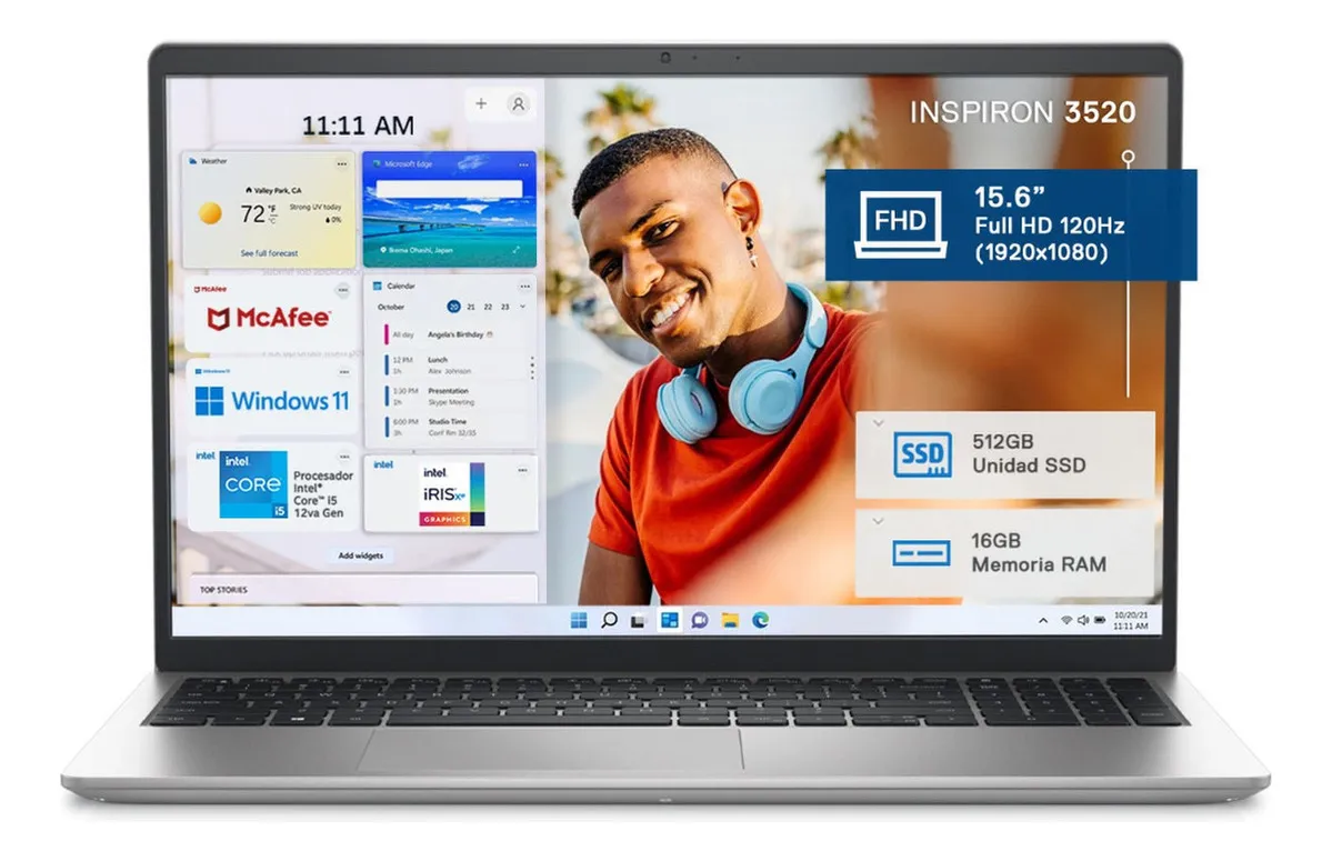 Laptop DELL Inspiron 3250 Intel Core i5 1235U 16GB RAM 512GB SSD 15.6″ Windows 11 Home Teclado en Español