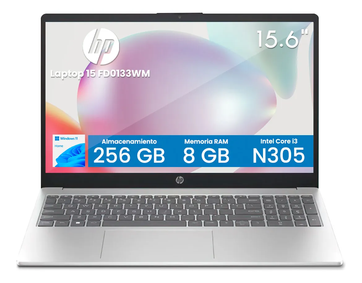 Laptop Hp 15 Intel Ci3 8gb 256gb Ssd W11h 15.6» B4kt4ua