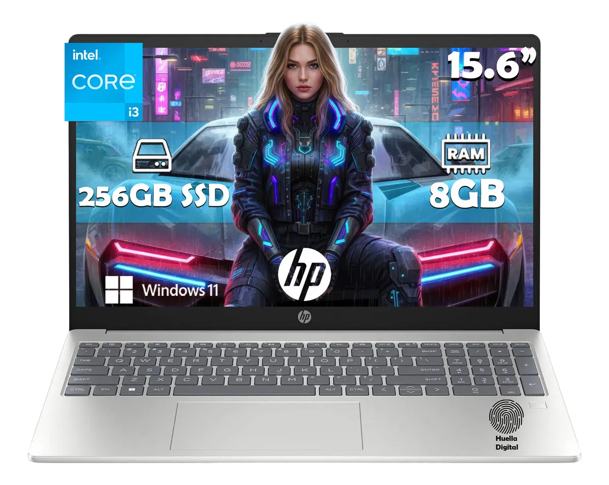Laptop Hp 15-fd0133wm Intel Core I3-n305 256gb Ssd 8gb Ram Plateado