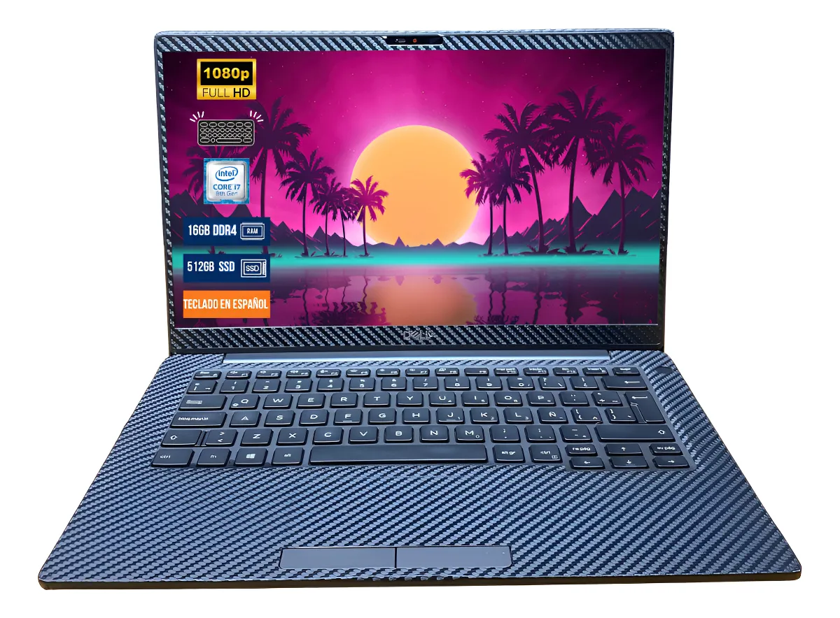 Laptop Dell 7400 Skin I7 8va 16 Gb 512 Gb Ssd 14 Fhd W11 Pro Negro (Reacondicionado)