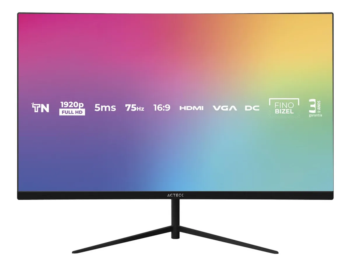 Monitor Acteck Captive Vivid Sp270 Led 27″ Full Hd 1080p negro 1080p 75 hz Hdmi Vga 5Ms