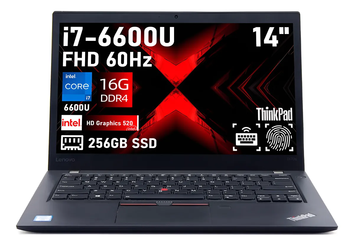 Laptop Lenovo Thinkpad T470s Core I7 6600 8gb Ram 256gb Ssd (Reacondicionado)