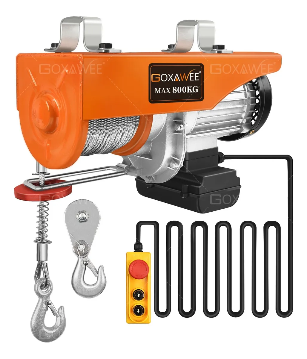 Goxawee® Polipasto Eléctrico 400-800kg 30m con Cable Acero – Certificado Uso Industrial, Construcción y Almacén Herramientas Industriales