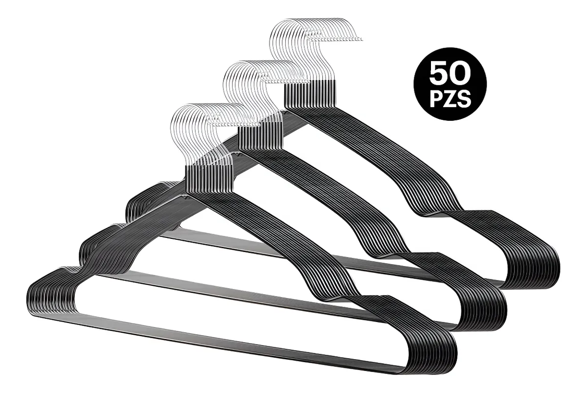 50pcs Alta Calidad Ganchos Para Ropa Acero Inoxidable 42cm