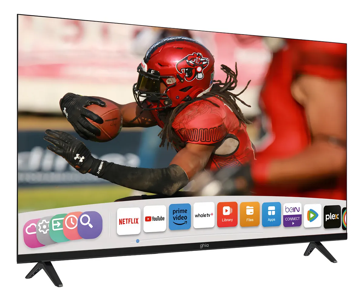 Pantalla Smart Tv Ghia 32 pulgadas Sistema Whale Tv HD Led Con Wifi 2 puertos Usb 3 puertos Hdmi Dolby Audio Frecuencia 60 Hz Frameless