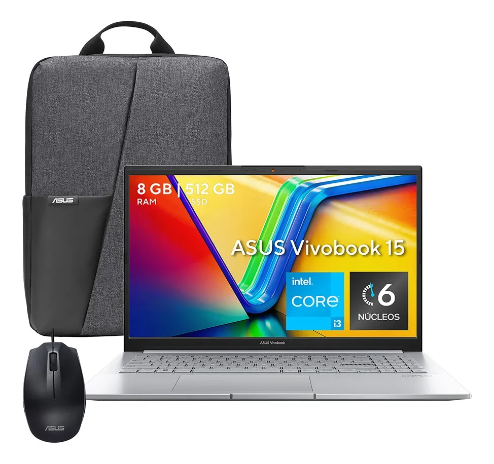 Laptop + Mochila Vivobook Ci31315u 8gb Ram 512ssd Asus