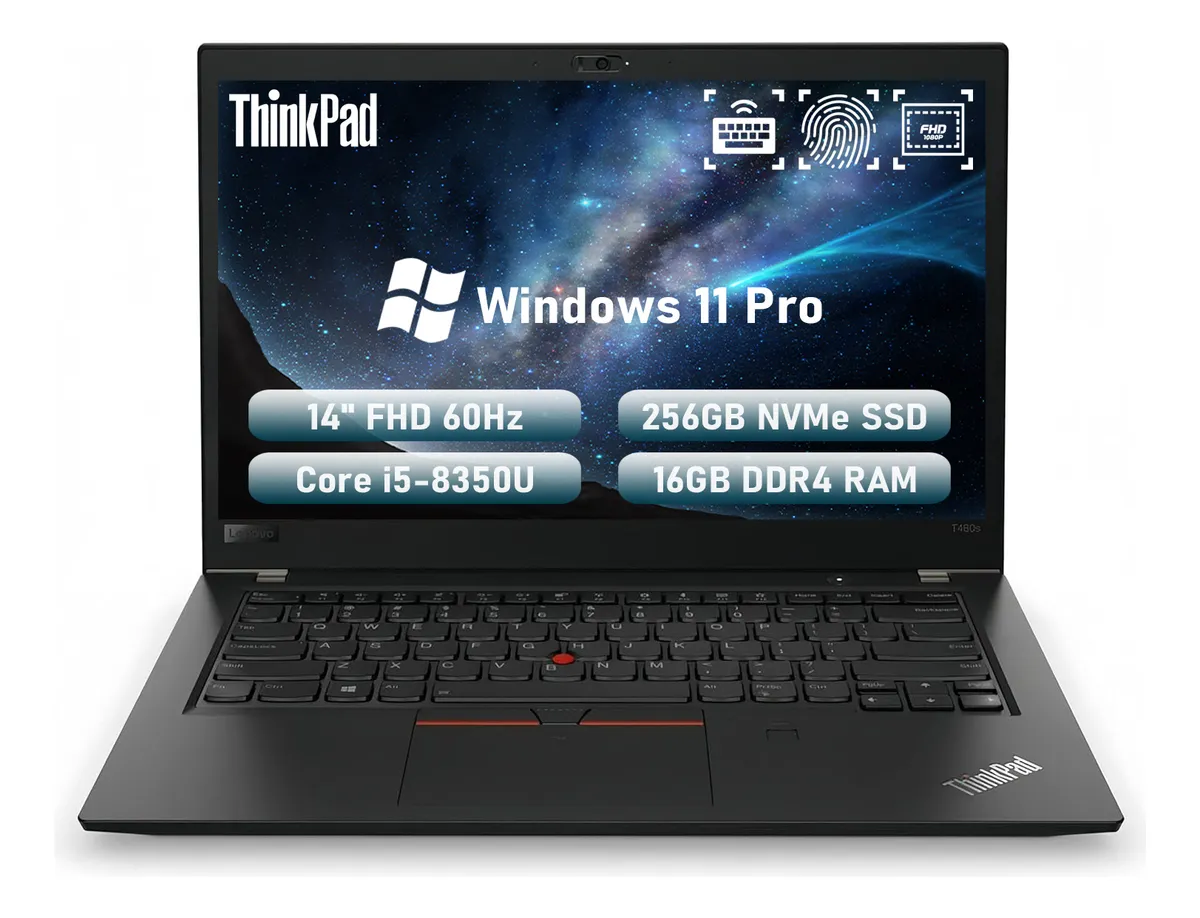 Lenovo Thinkpad T480s Laptop Intel I5 8350 16g Ram 256g Ssd (Reacondicionado)
