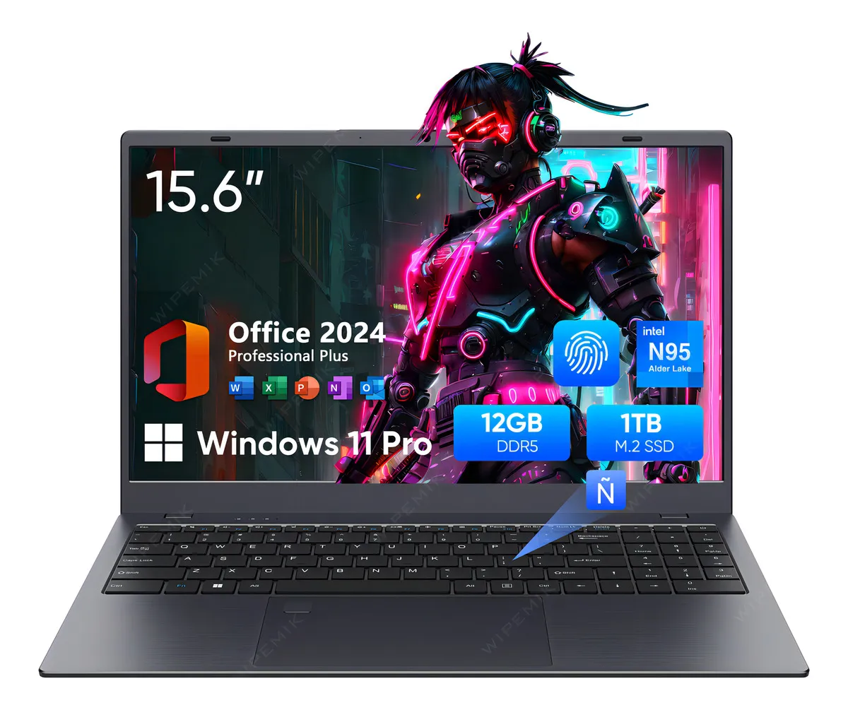 Laptop WIPEMIK Intel Celeron N95 Ddr5 4 Núcleos 3.4GHZ 15.6′ 12GB Ram 1000GB Ssd 1920*1080px Las últimas Con Teclado Español Notebook El Regalo Más Perfecto