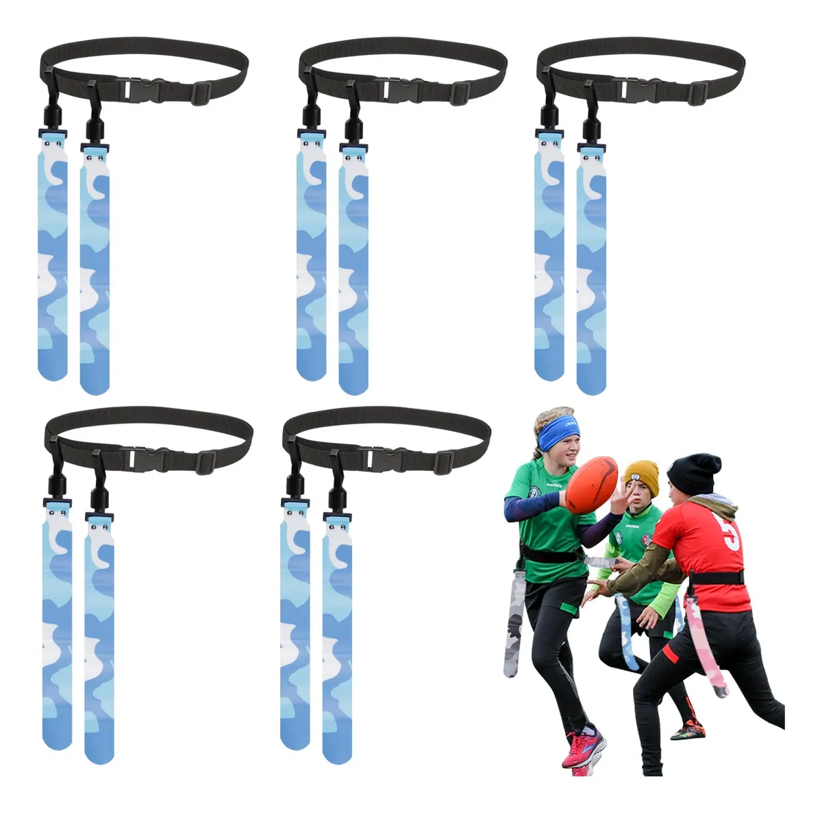 5 Pcs Banderas Cintas Cinturon Tocho Flag Tochito Bandera