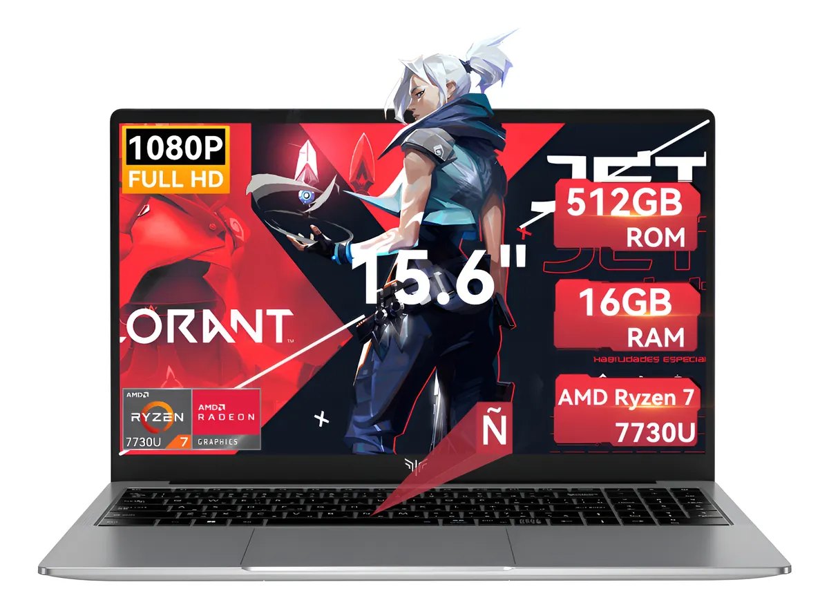 Laptop Games 15.6» Amd Ryzen 7 7730u 16gb Ram 512gb Ssd Fhd Gris