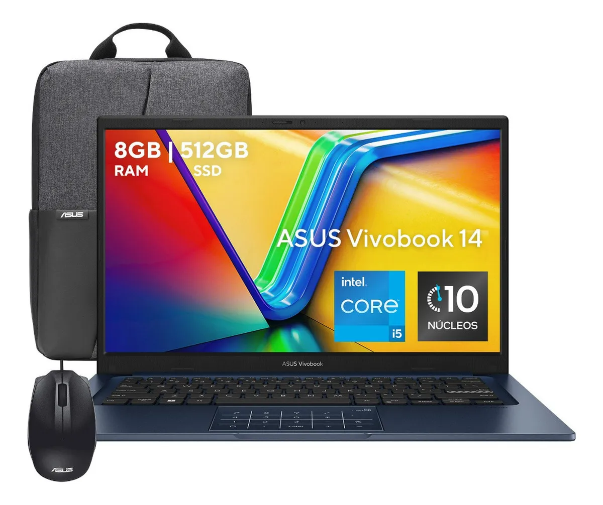 Laptop Asus Vivobook 14 X1404 Intel Core I5 8gb 512gb Azul