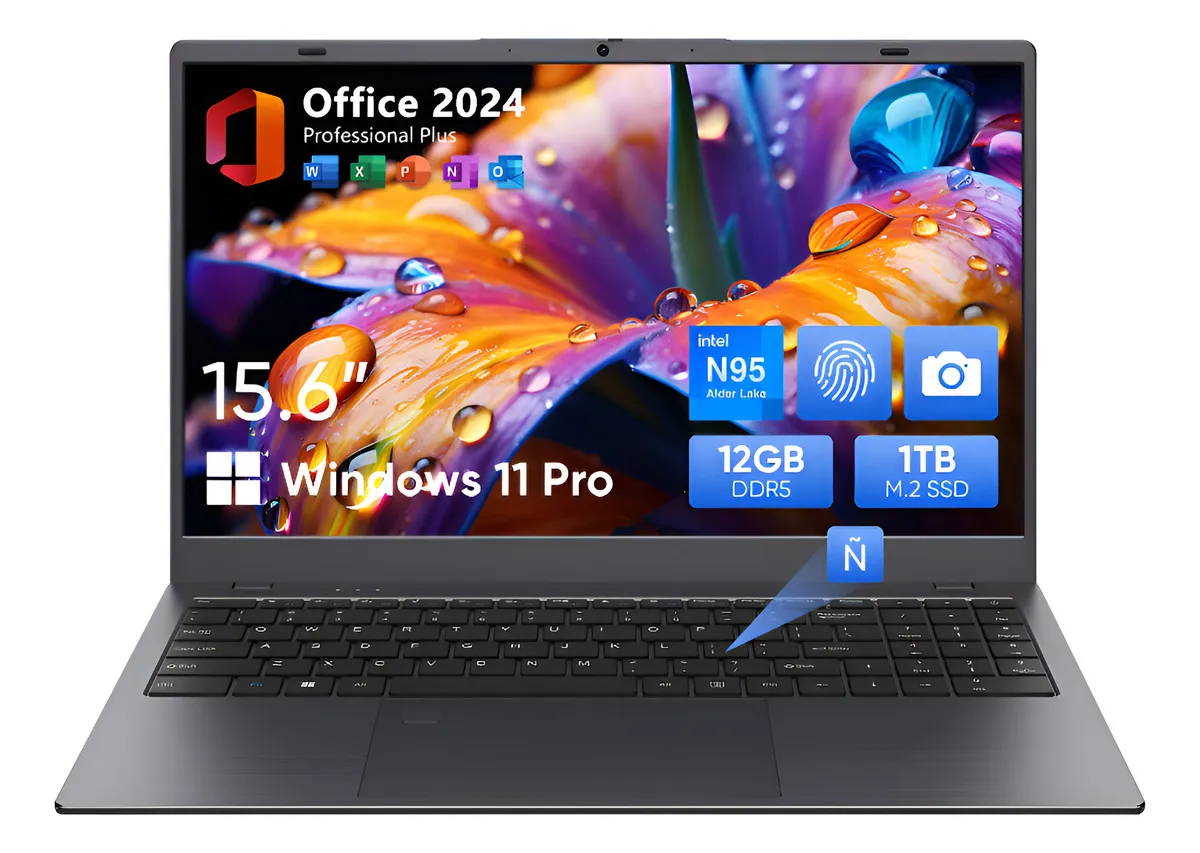 Notebook RIANIFEL Intel Celeron N95 12GB RAM 1TB SSD 15.6 LED Gris