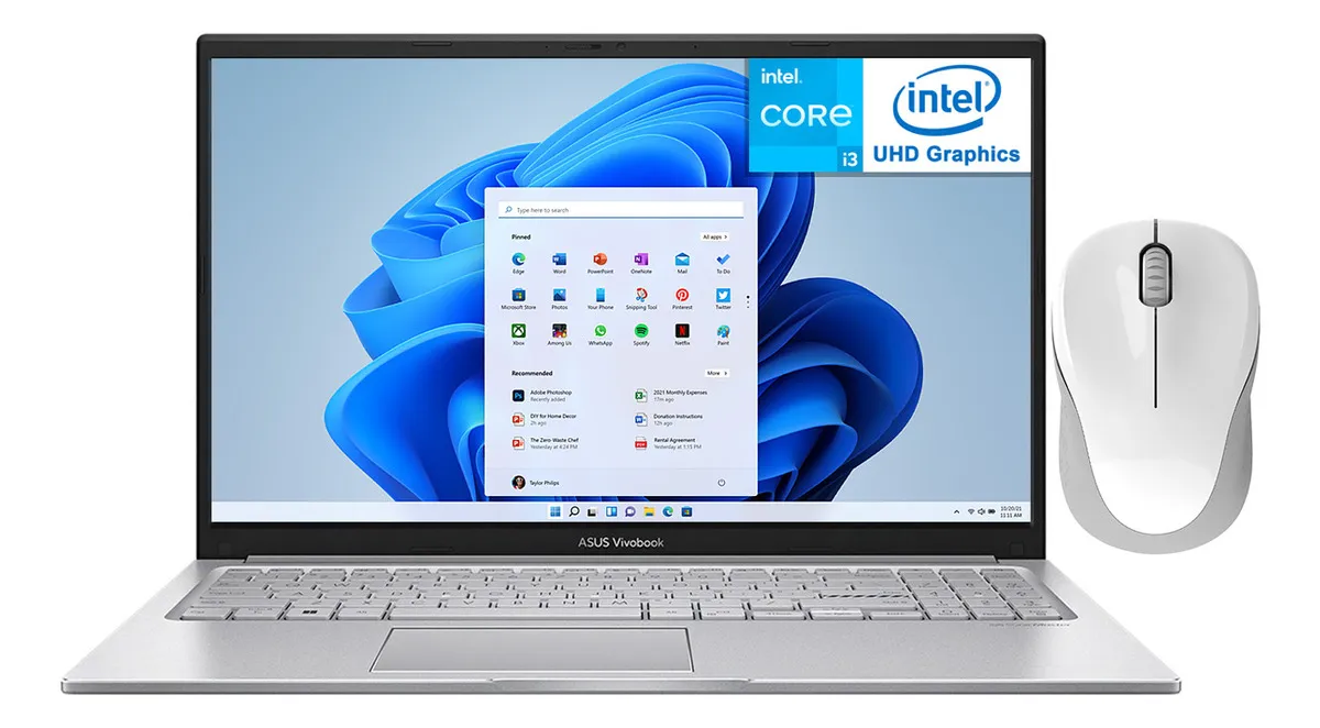 Laptop Asus Vivobook Intel Core I3 16gb Ddr4 512gb Ssd 15.6 Windows 11 Home + Mouse Dxt