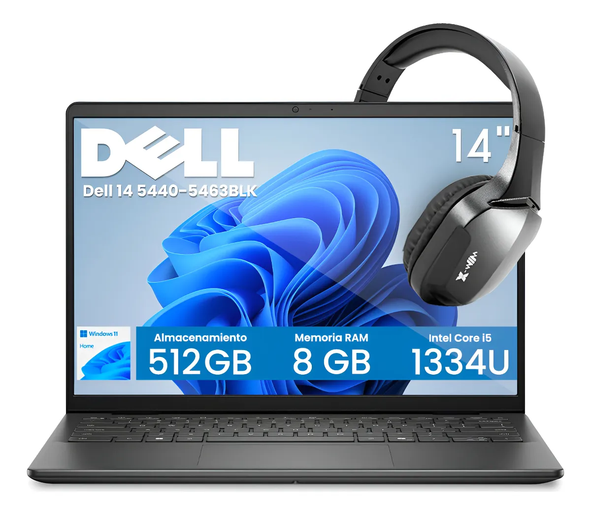 Laptop Dell Inspiron 14 Intel Ci5 8gb 512gb Ssd Fhd + Regalo Negro Carbón