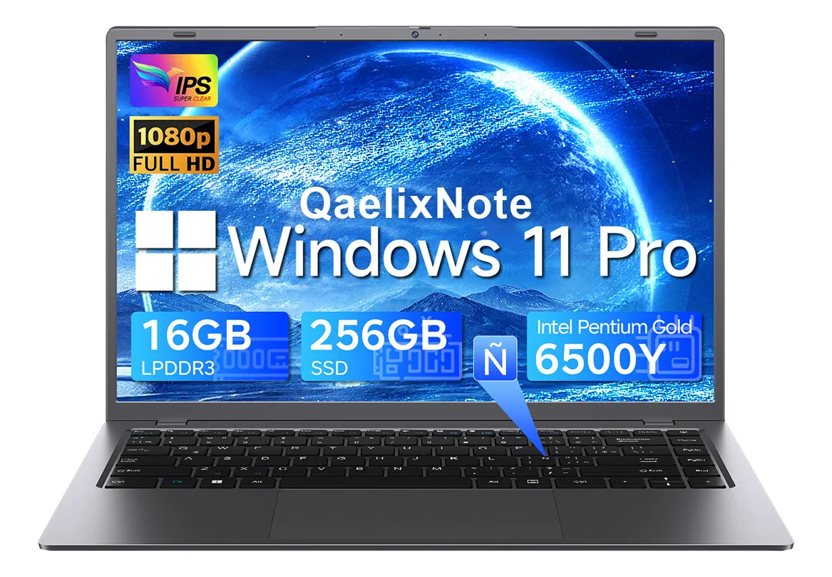 Qaelixnote Laptop Intel Pentium Gold 6500y 16gb+256gb Win11