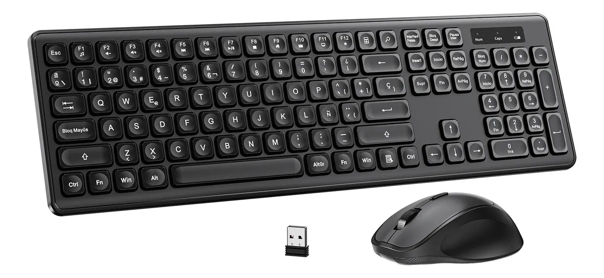 Cimetech Kit Teclado Y Mouse Inalambrico Silencioso Español