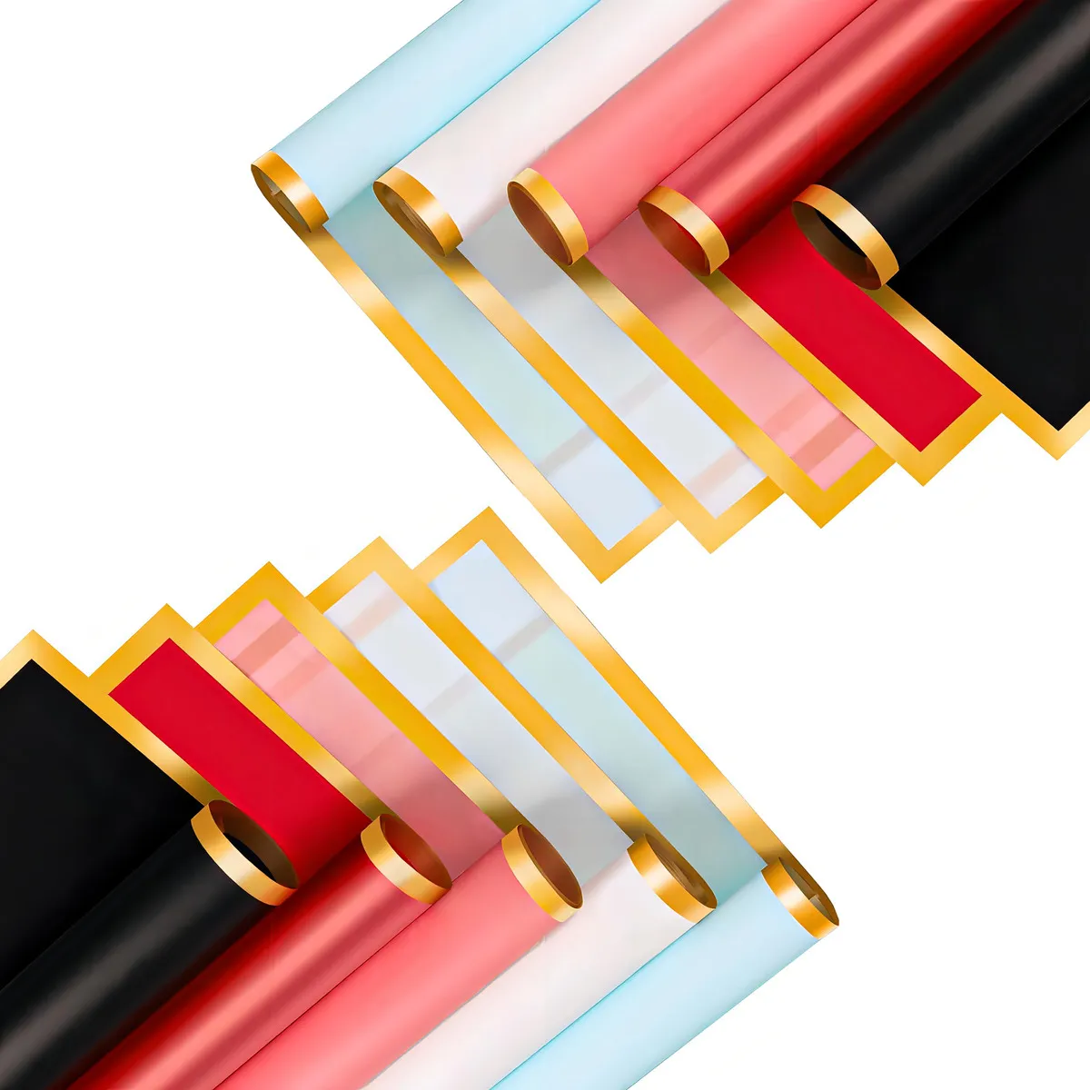 Otoño Canto® 100 Hojas Papeles De Regalo De Flores Papel De Regalo Floral Papel De Flores De Ramos A Prueba De Agua Suministros De Papel Para Floristería Envoltura De Regalo De Ramo, 5 Colores