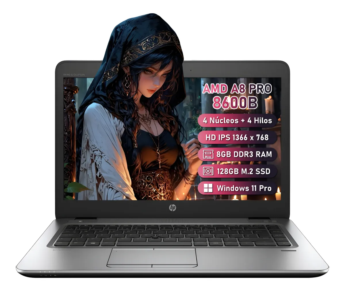 Laptop Hp Elitebook 745g3 Amd A8 Pro 8600b 8gb Ram 128gb Ssd Gris (Reacondicionado)