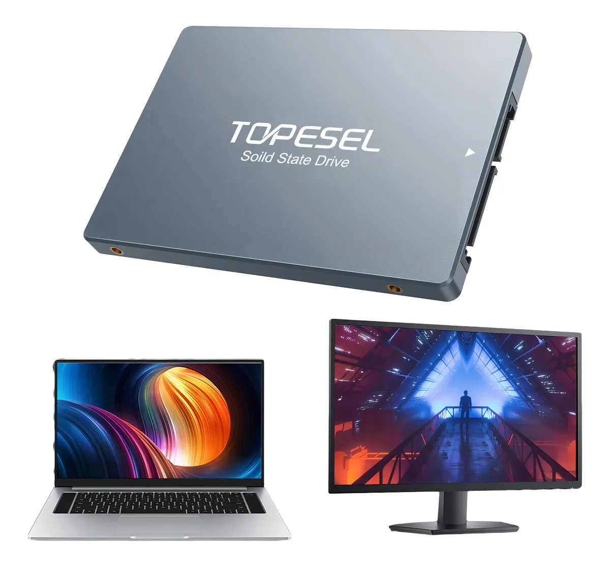 Topesel Disco Sólido Ssd Interno Sata Iii 256gb Gris