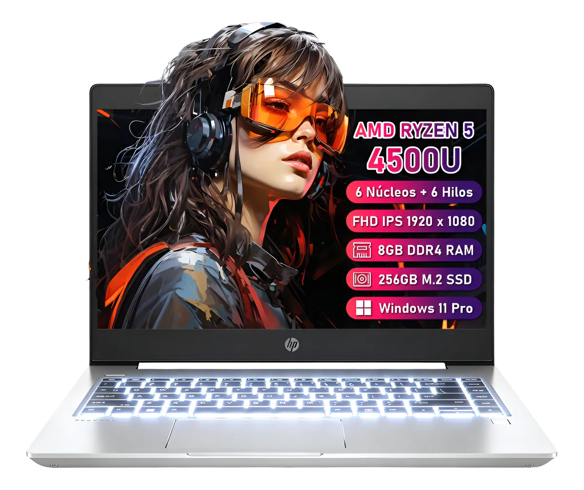 Laptop Hp Probook 445 G7 Amd Ryzen 5 4500u 8gb Ram 256gb Ssd Plateado (Reacondicionado)