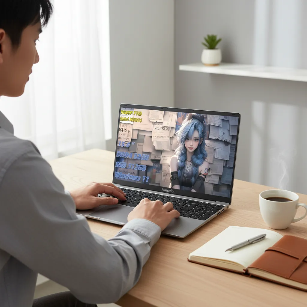 Laptop Hancdon Intel N5095 32+512gb 15.6 Inch Fhd Windows11 Negro