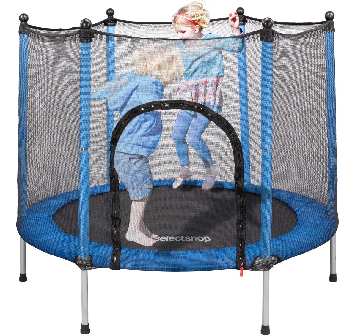 Trampolín Infantil 55″ SelectShop azul con red de seguridad acero 6 patas