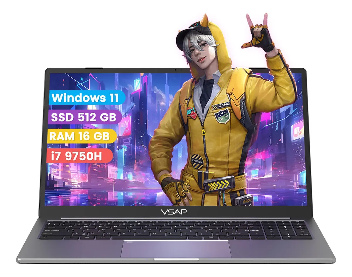 Laptop VSAP Intel I7 9750h 16gb Ram 512gb Ssd 15.6in Notebook Gris 1920×1080