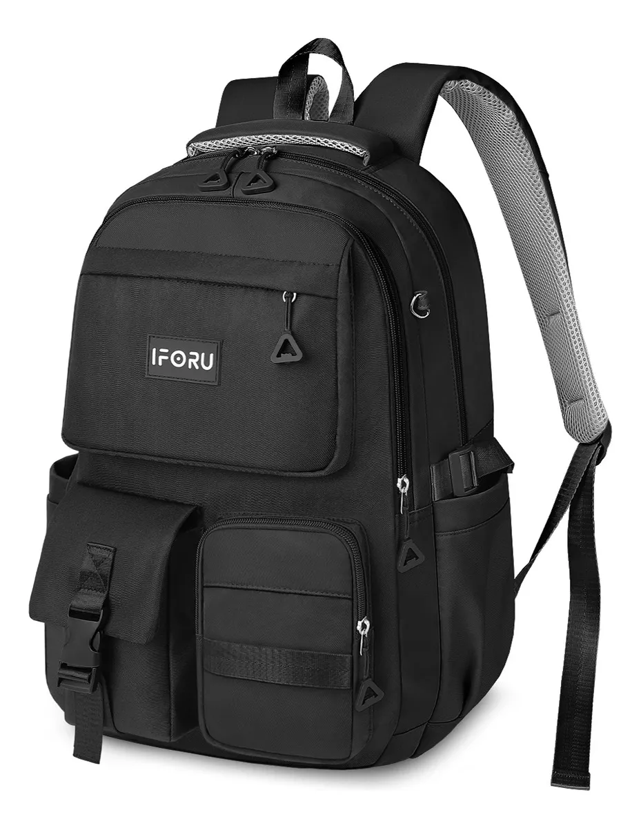 Mochila Escolar Viaje Para Laptop 15.6 Inch Mochilas Hombre Antirrobo Negro IFORU 30 L
