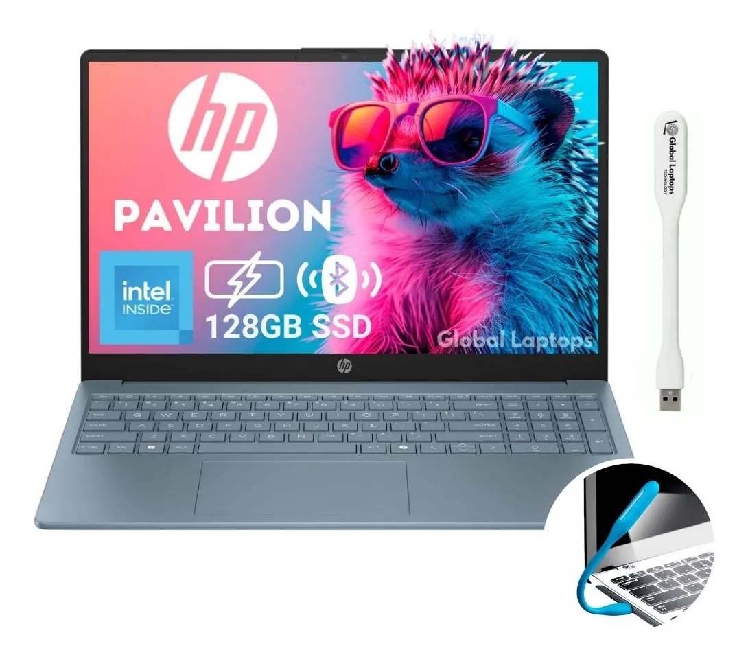 HP Azul Pentium N200 128GB Ufs 4GB Ram Pantalla 15.6 HD Intel Uhd Graphics Incluye Windows 11 Instalado Laptop Blue Fd0082 Con Regalo